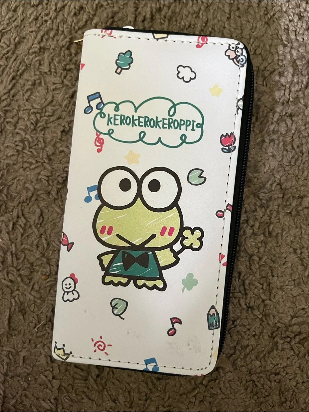 Keroppi White Cartoon Flip Phone Wallet Case